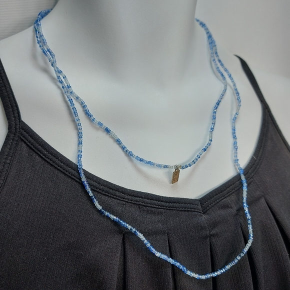 Me to We beaded Long Blue & White Necklace - Picture 2 of 8